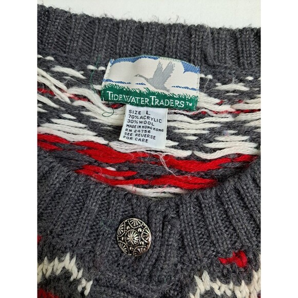 Tidewater Traders Wool Blend Cardigan Sweater Southwestern Nordic Women's Large - Picture 3 of 9